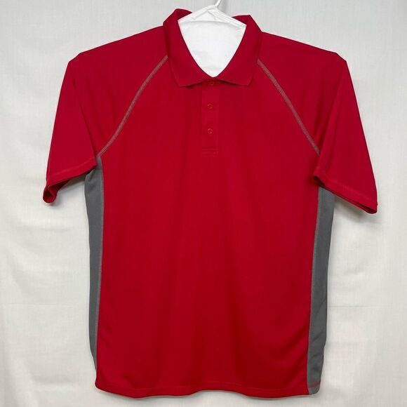 Moheen Cool Shirt Mens Large Red Dri Short Sleeve Polo UPF 50 Outdoor Hiking - Picture 2 of 11